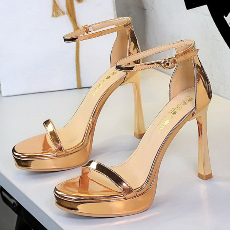 Leather Classic Strap - New Thin Heel Women Shoes Fashion