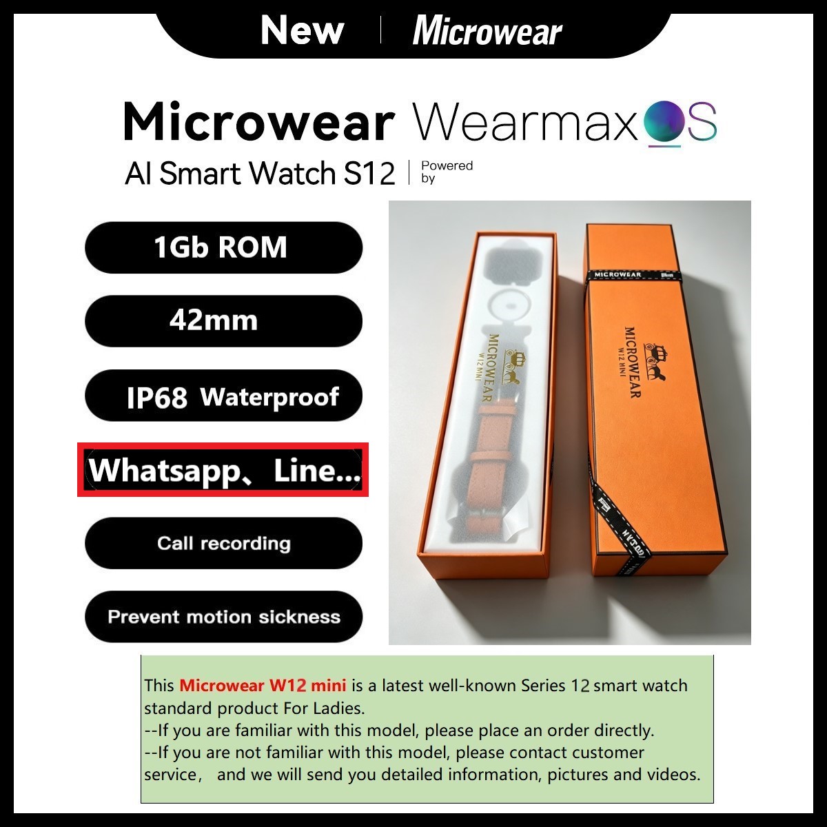 Smartwatch M Active - Microwear W12mini Smartwatch Replacement Model for