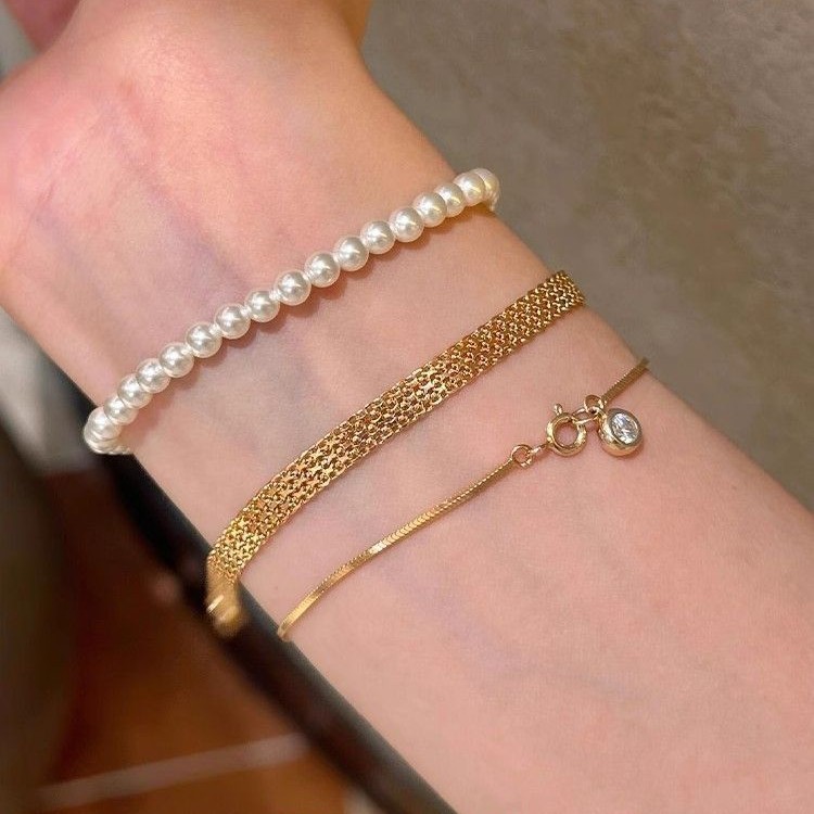 Stainless Mesh Band - Stainless Steel 18K Gold Plated Exquisite