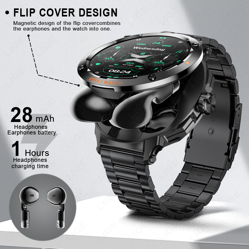LIGE Men Earphone Smart Watch  - огляд і ціна Smartwatch Headset