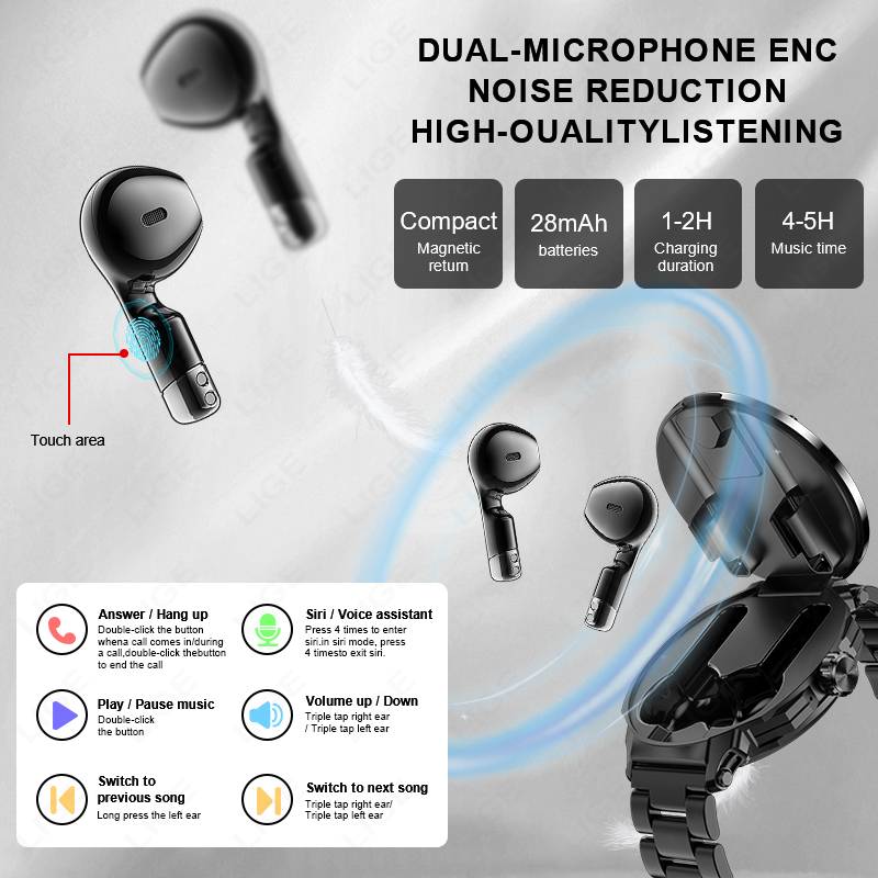 LIGE Men Earphone Smart Watch  - огляд і ціна Smartwatch Headset