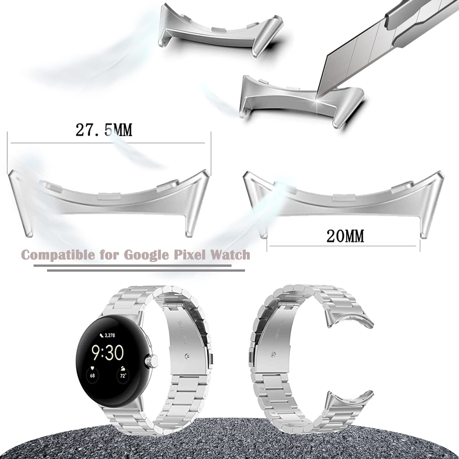 1/2 pair Metal Connector For G - огляд і ціна Watch Band Connector