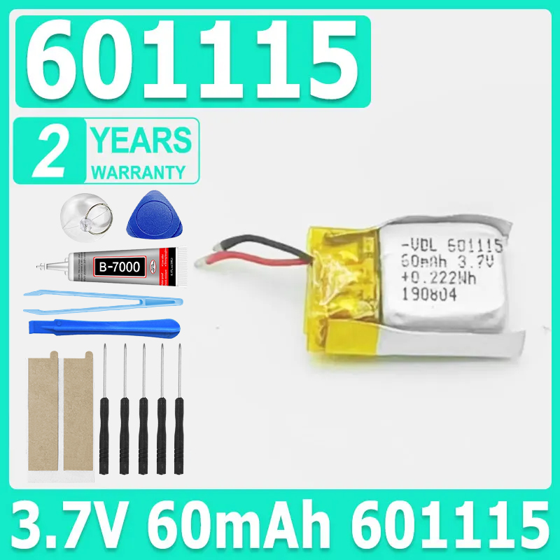 3.7V 60mAh 601115 Rechargeable - огляд і ціна Smartwatch Headset