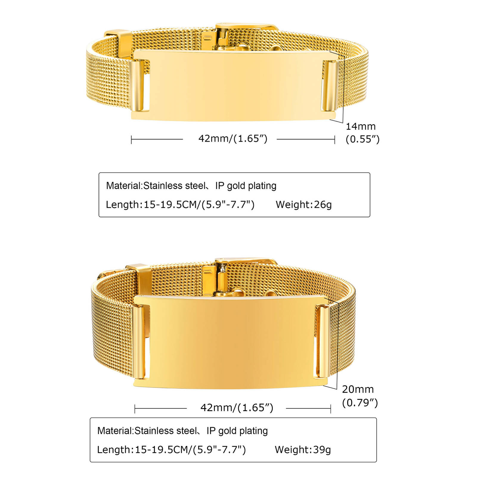 Personalized Photo Bracelet, S - огляд і ціна Stainless Mesh Band