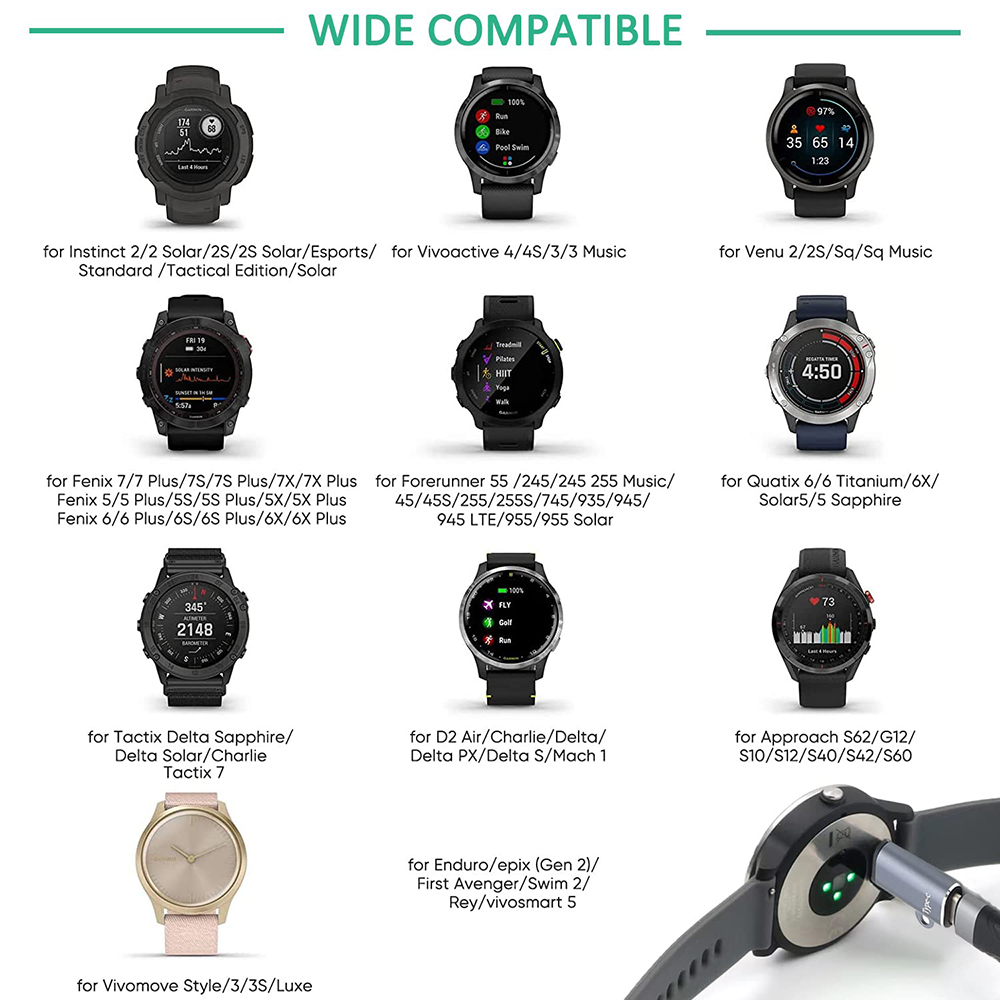 Type C/Micro USB/IOS Charging  - огляд і ціна Garmin Smartwatch Accessories