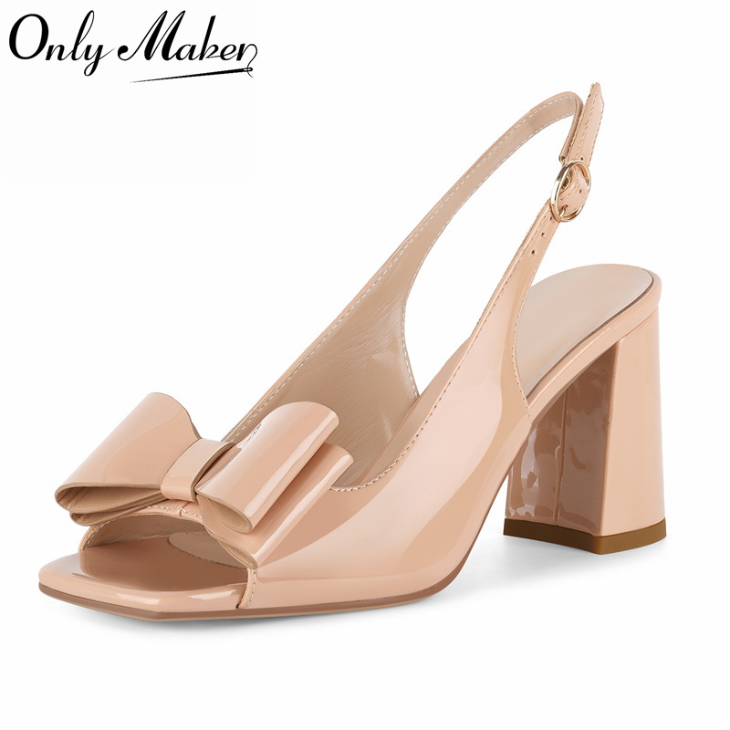 Onlymaker Women Square Toe Bow - огляд і ціна Leather Classic Strap