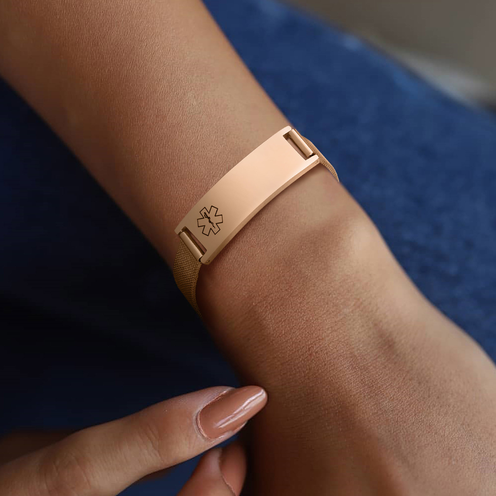 Vnox Free Custom ID Bracelets  - огляд і ціна Stainless Mesh Band