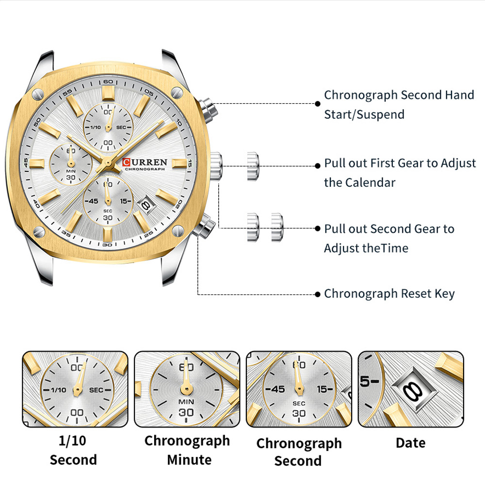 CURREN Modern Men's 42mm Sport - огляд і ціна Accessories With Watch