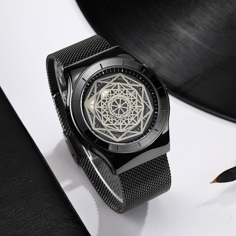Watches Men Fasion Turntable N - огляд і ціна Stainless Mesh Band
