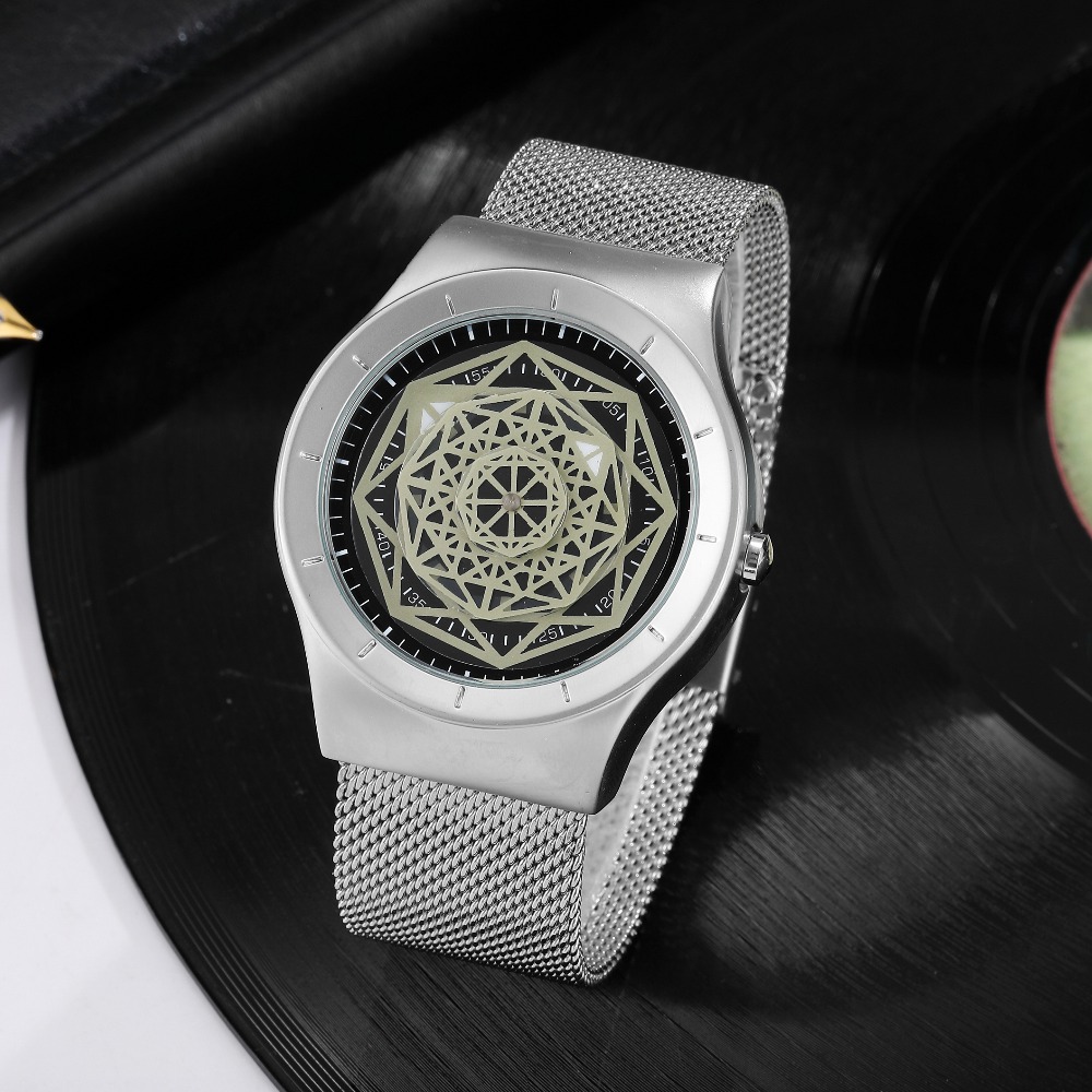 Watches Men Fasion Turntable N - огляд і ціна Stainless Mesh Band