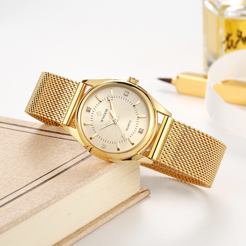 WWOOR Luxury Brand Dress Gold  - огляд і ціна Stainless Mesh Band