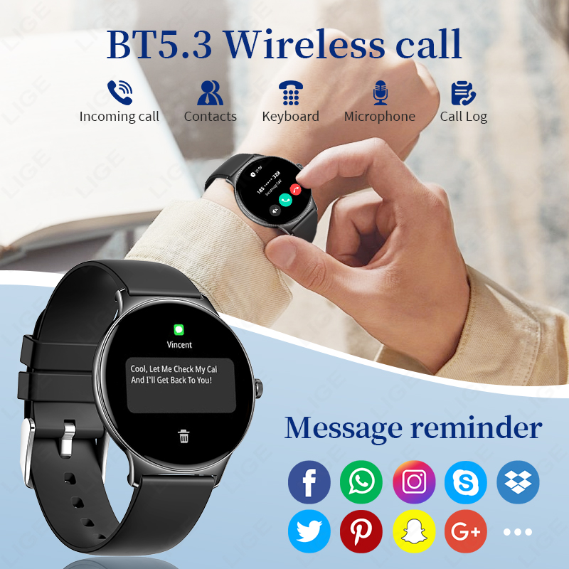 LIGE Ultra Thin Fashion Smart  - огляд і ціна Android Smartwatch Accessories