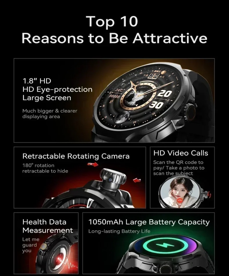 4G SIM Multifunctional Sports  - огляд і ціна Android Smartwatch Accessories